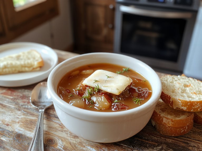 caramelized onions cheese soup