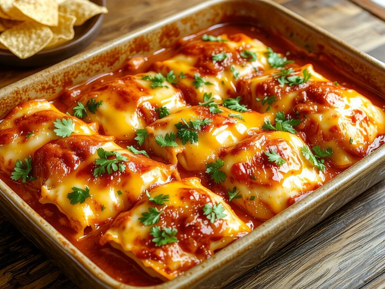 cheesy baked chicken enchiladas