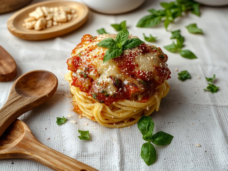 cheesy baked spaghetti delight