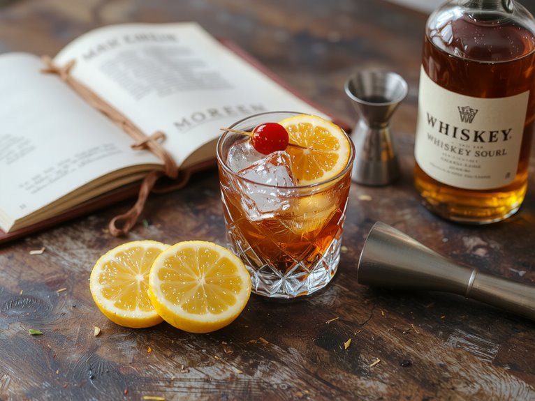 classic whiskey sour cocktail