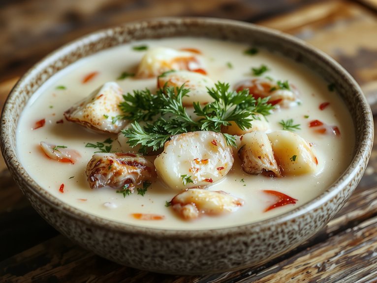 creamy clam based comfort soup