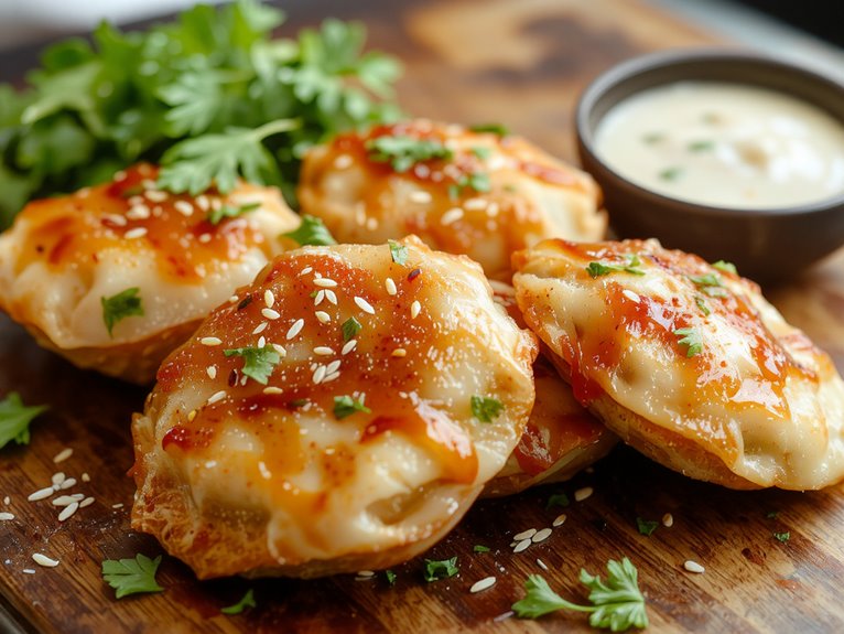 creamy crab filled wontons