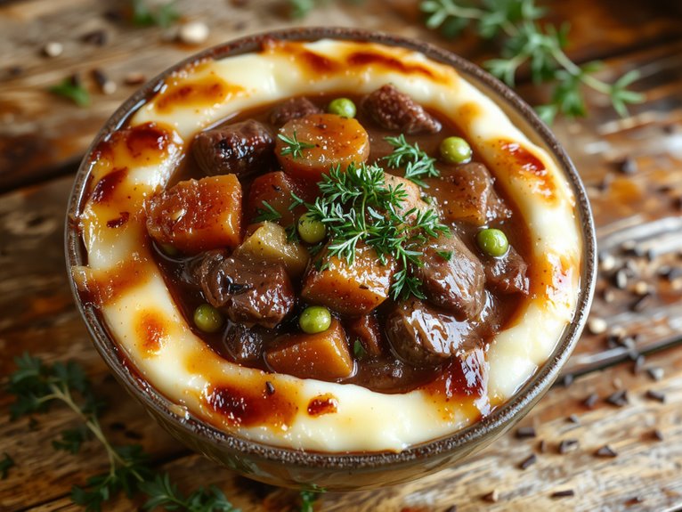 creamy potato meat pie