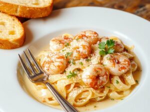 creamy shrimp pasta dish