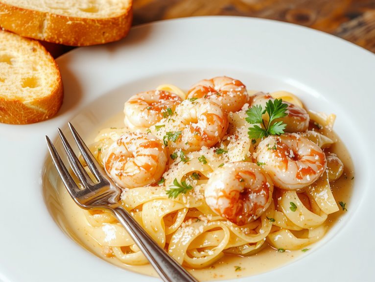creamy shrimp pasta dish