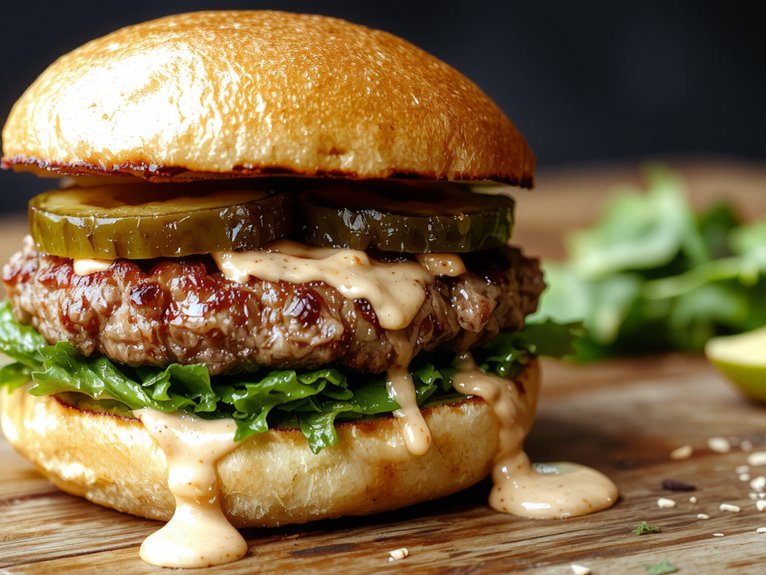 crispy juicy smashed burgers