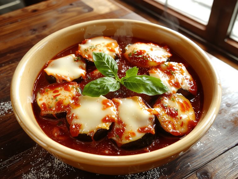 crispy layered cheesy eggplant