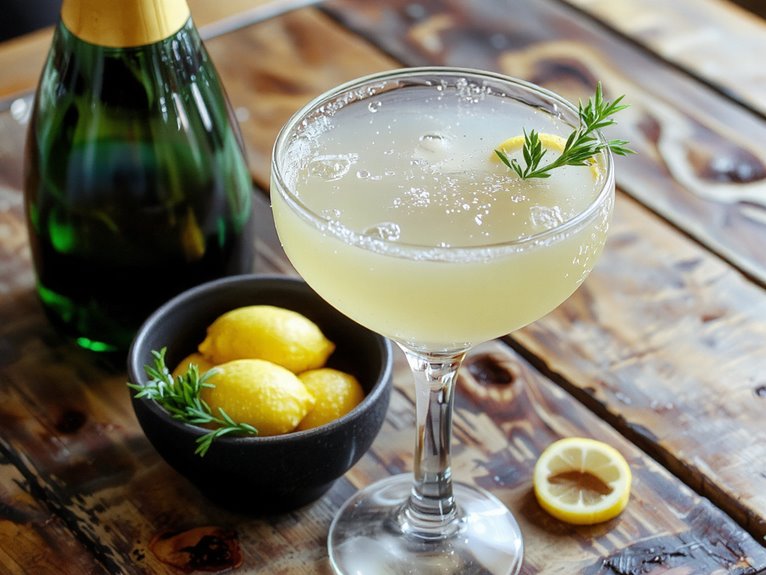 elegant gin champagne cocktail
