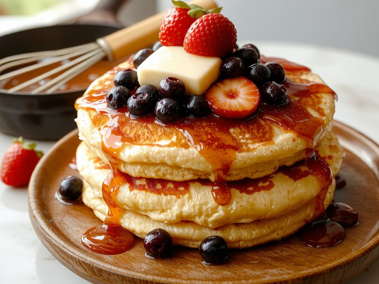fluffy golden breakfast pancakes