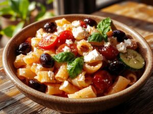 fresh pasta salad dish