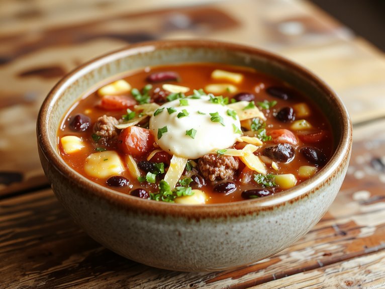 hearty mexican taco soup