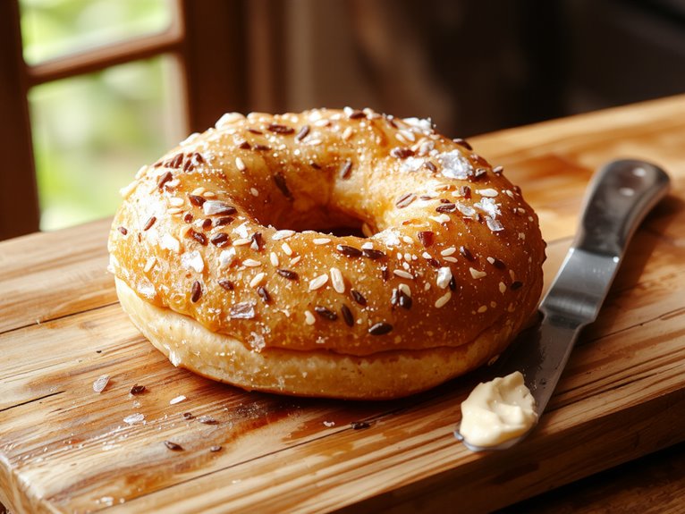 homemade chewy golden bagels