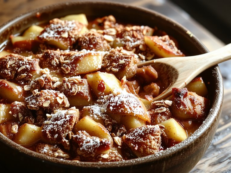 homemade spiced apple crisp