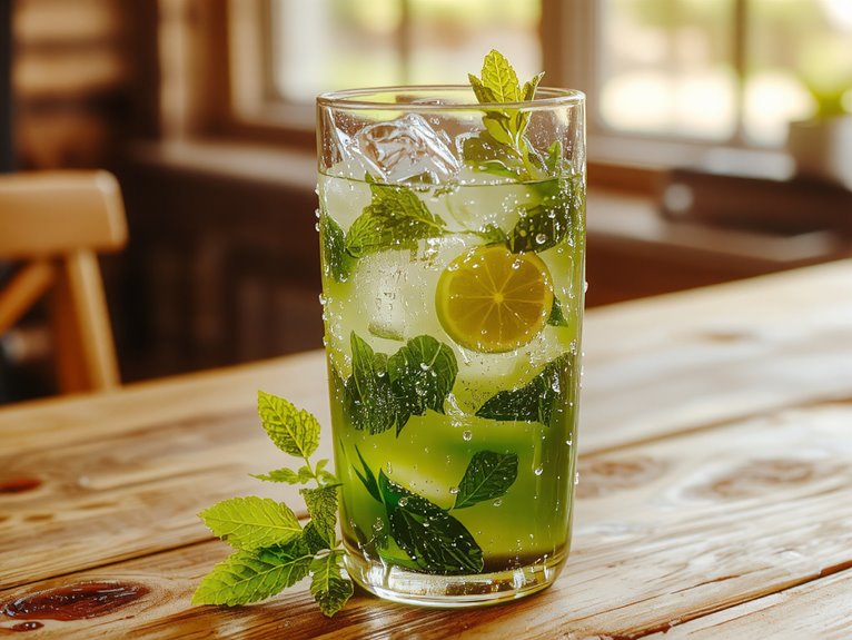refreshing mint lime cocktail