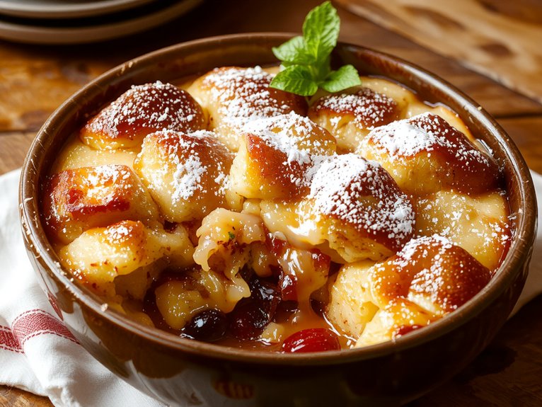 rich custardy bread dessert