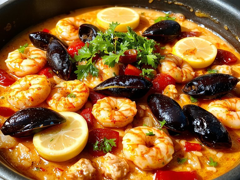 saffron infused seafood rice