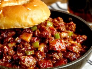 savory ground beef sandwich